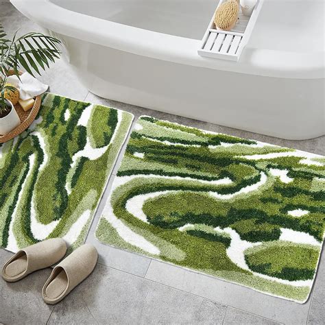 Amazon.com: Homantic Bathroom Rugs Sets 2 Piece, Green Natural Scenery ...