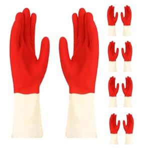 EKON PACK OF 5 LATEX NON SLIP MULTIPURPOSE HEAVY DUTY REUSABLE SAFETY ...