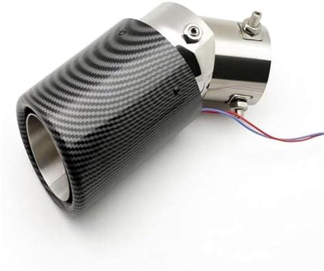 AAKICHI Racing Blue Flame Led Exhaust Muffler Tip Carbon Fiber Racing ...