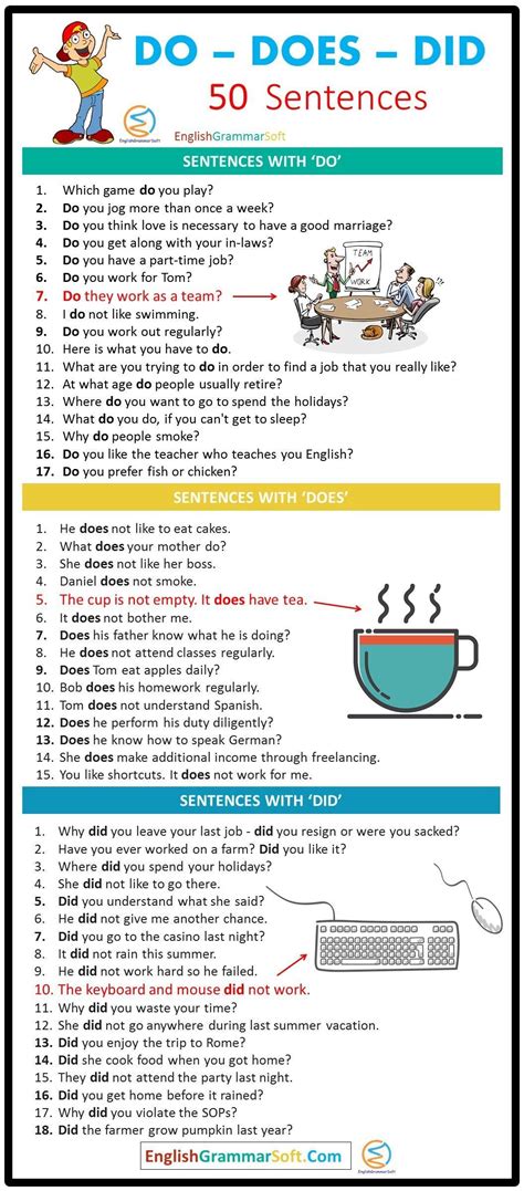 Do/Did Does Use In English