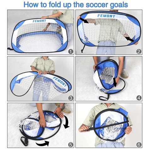 Femont Folding Pop Up Soccer Goals Set,2 Packs Portable Soccer Nets ...