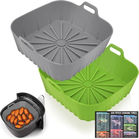 Amazon.com: Air Fryer Silicone Liners 9 Inch Square Reusable Air Fryer ...