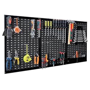Ultrawall Peg Board Wall Organizer 4 ft. Metal Pegboard Garage Wall ...
