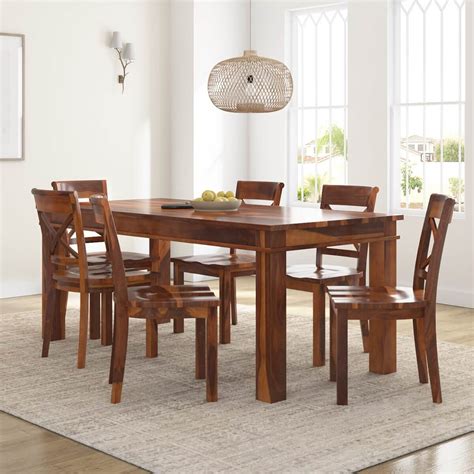 Transitional Rustic Solid Wood Large Rectangular Dining Amish Dining