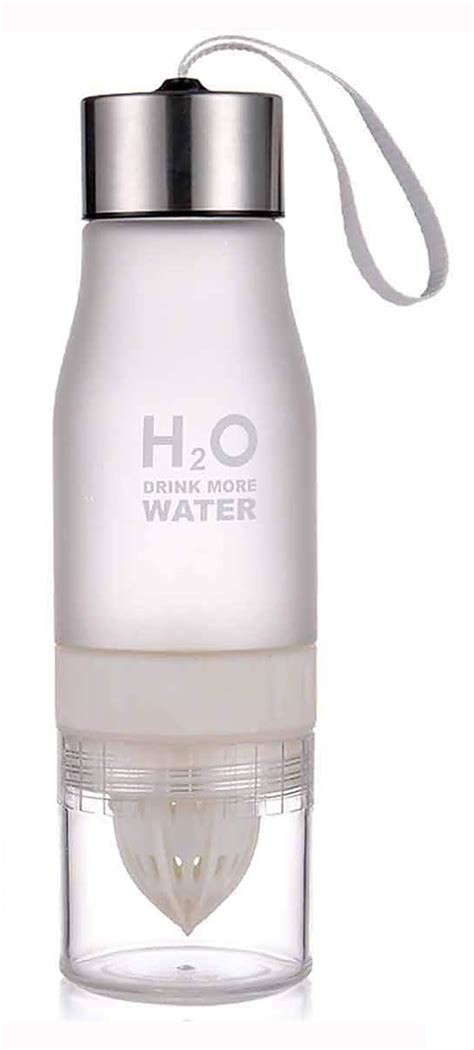 House of Quirk H2O Plastic Fruit Infuser Water Bottle, 650ML, White ...