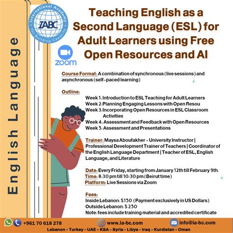 Teaching English as a Second Language (ESL) for Adult Learners using ...