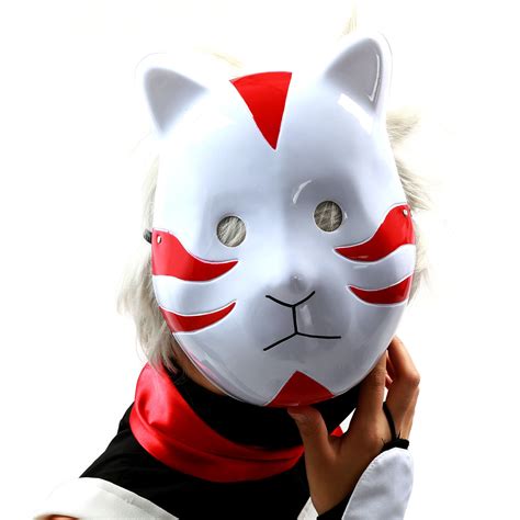 Buy Renineic Naruto Shippuuden ANBU Cosplay Mask Itachi Cat Style (Red ...