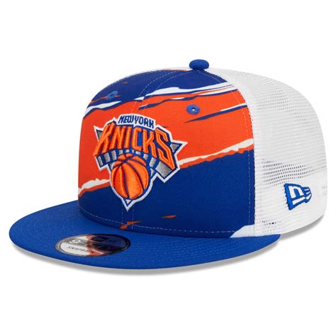 Men's New York Knicks New Era Blue/White Tear Trucker 9FIFTY Adjustable Hat
