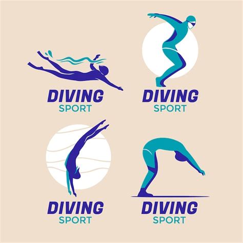 Set of collection diving emblem idea design template for tournament and ...