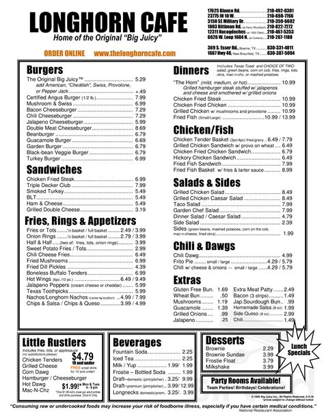 Longhorn Restaurant Nutrition Facts | Besto Blog