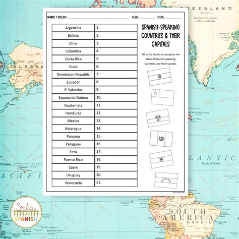 Free printable map of spanish speaking world, Download Free printable ...