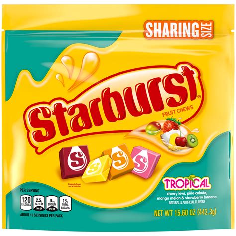 Starburst Tropical Fruit Chews Gummy Candy, Sharing Size, 15.6 oz ...