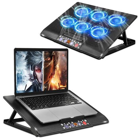 Buy Gaming Laptop Cooler, Six Silent Fans and LCD Screen, High Speed ...