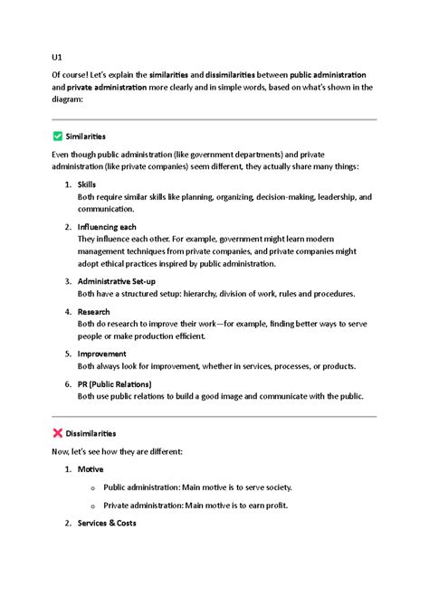 Public Administration vs. Private Administration: Key Insights for U1 ...