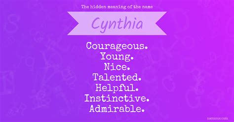 The hidden meaning of the name Cynthia | Namious