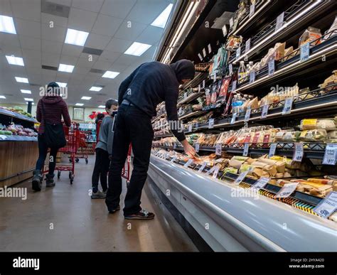 Kirkland, WA USA - circa February 2022: Caucasian man in a hoodie ...