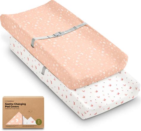 Amazon.com: 2-Pack Organic Changing Pad Covers for Girl,Boy, Neutral ...