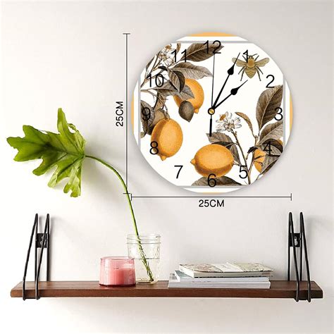 Bathroom clock Lemon Bee Retro Wall Clock For Modern | Ubuy India