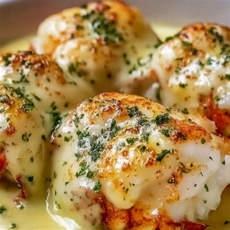 Broiled Lobster Tails in Creamy Garlic Butter Sauce