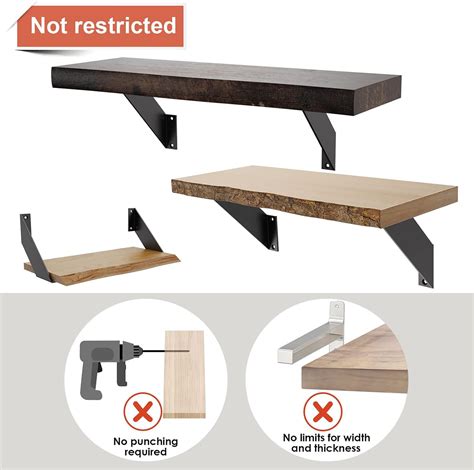 Buy SPOROOT Black Shelf Bracket 15cm,4PCS Floating Shelf Bracket ...