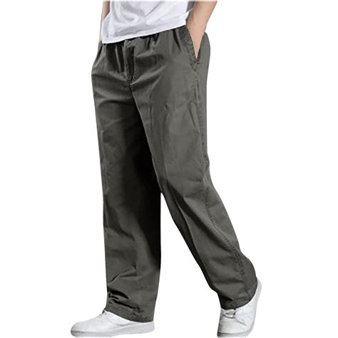 Htigea Mens Cargo Pants Big and Tall Sweatpants Cotton Pants Workout ...