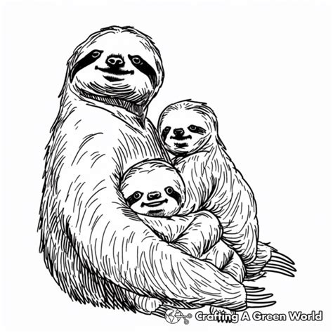 Baby Sloth Coloring Pages - Free & Printable!