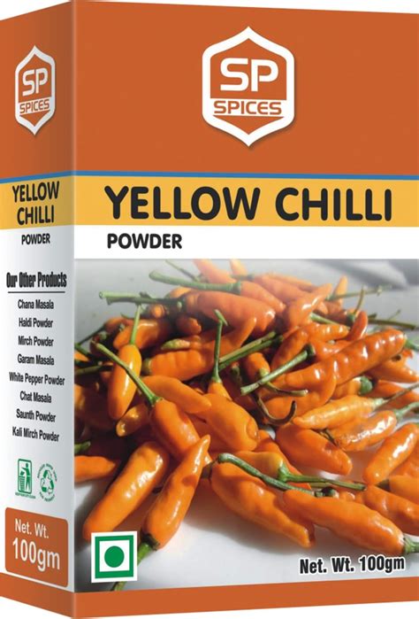 SP SPICES Yellow Chilli Powder/Peeli Mirch Powder(Pack Of 10)1 ...