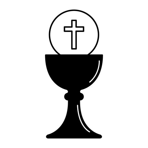 Silhouette of a Chalice and Host, Christian symbol of the Eucharist ...