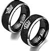 Buy Her king His Queen Rings Black Engagement Rings for Him and Her Set ...
