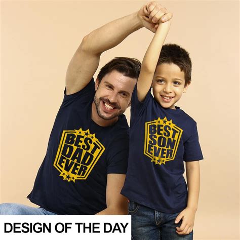 Navy Best Dad and Son Ever Matching Tshirts - BonOrganik