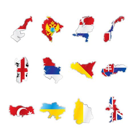 Premium Vector | Flag Countries Map Vector Design Template Collection
