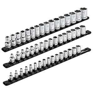 ARES 70087-3-Piece Aluminum Socket Organizer - 1/4-Inch, 3/8-Inch, and ...