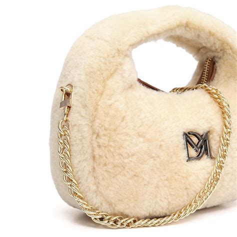 Micro Fur Leather Sling - Beige – Da Milano