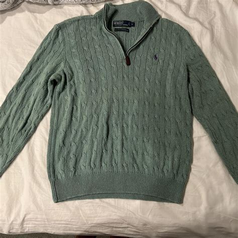 Green Ralph Lauren Quarter zip - Depop