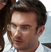 Image result for Men Wearing Rimless Eyeglasses
