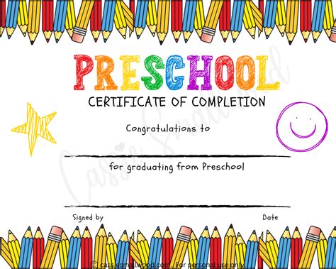 20 Preschool And Kindergarten Graduation Certificates (FREE PRINTABLE ...