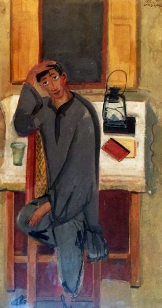 Self Portrait - Benode Behari Mukherjee - Bengal School Indian Painting ...
