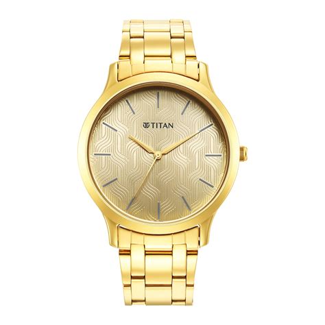 Titan Karishma Radiance Champagne Dial Analog Yellow Band Stainless ...