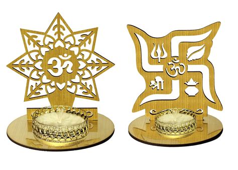 Buy bliss Shadow Diya MDF OM SWASTIK Combo Online at Low Prices in ...