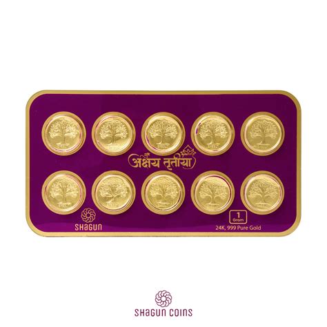 1 Gram Gold Coin set ( 100 mg x 10 pcs. ) – Shagun Coins