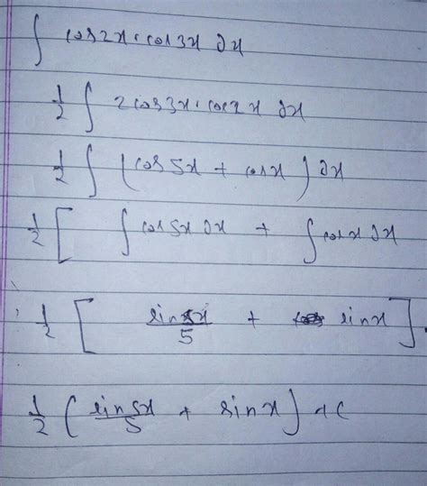 integrate cos 2x cos 3x - Brainly.in