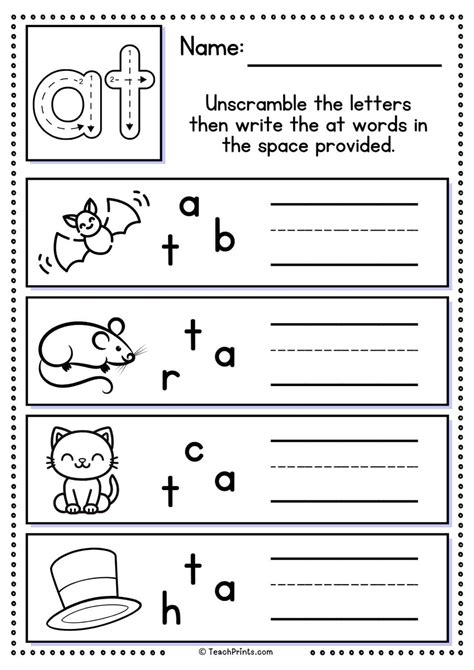 100 Free Word Family Worksheets - Teach Prints
