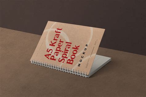 Free A5 Kraft Paper Spiral Notebook Mockup – Minimalist Design ...