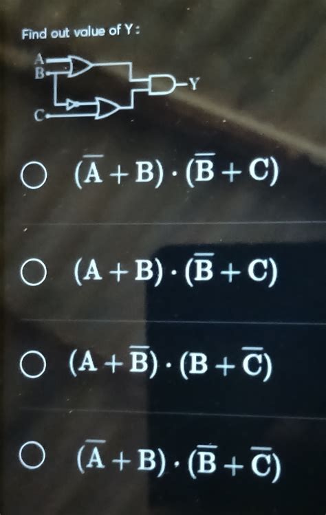 Find out the value of Y Analyze the given logic circuit with inputs A, B..