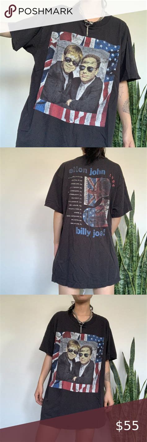 Vintage Elton John x Billy Joel T-shirt | Vintage shirts, Vintage ...