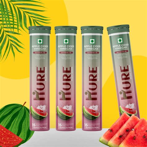 HURE Apple Cider Vinegar 15 Effervescent Tablets (Watermelon) | Pack o ...