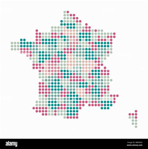 France dotted map. Digital style map of the country on a white background. France shape with ... - size of france