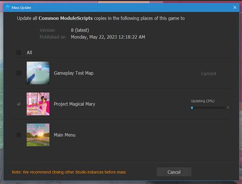 How to Update in Roblox Studio 的图像结果