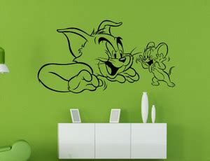 WALL GURU 31.59 cm Tom Jerry Black Wall Decal And Sticker Size (59*31 ...