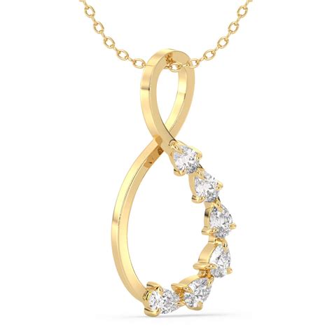 MARGUERITE PEAR CUT LAB GROWN DIAMOND STUDDED INFINITY LOOP PENDANT, G ...